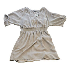 Express Large Short Sleeve Gray Mini Dress